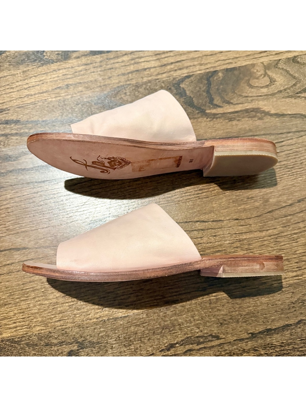 New Free People Vicente Leather Slide Sandals "Natural" SZ 39.5 US SZ 9.5 - Picture 5 of 6